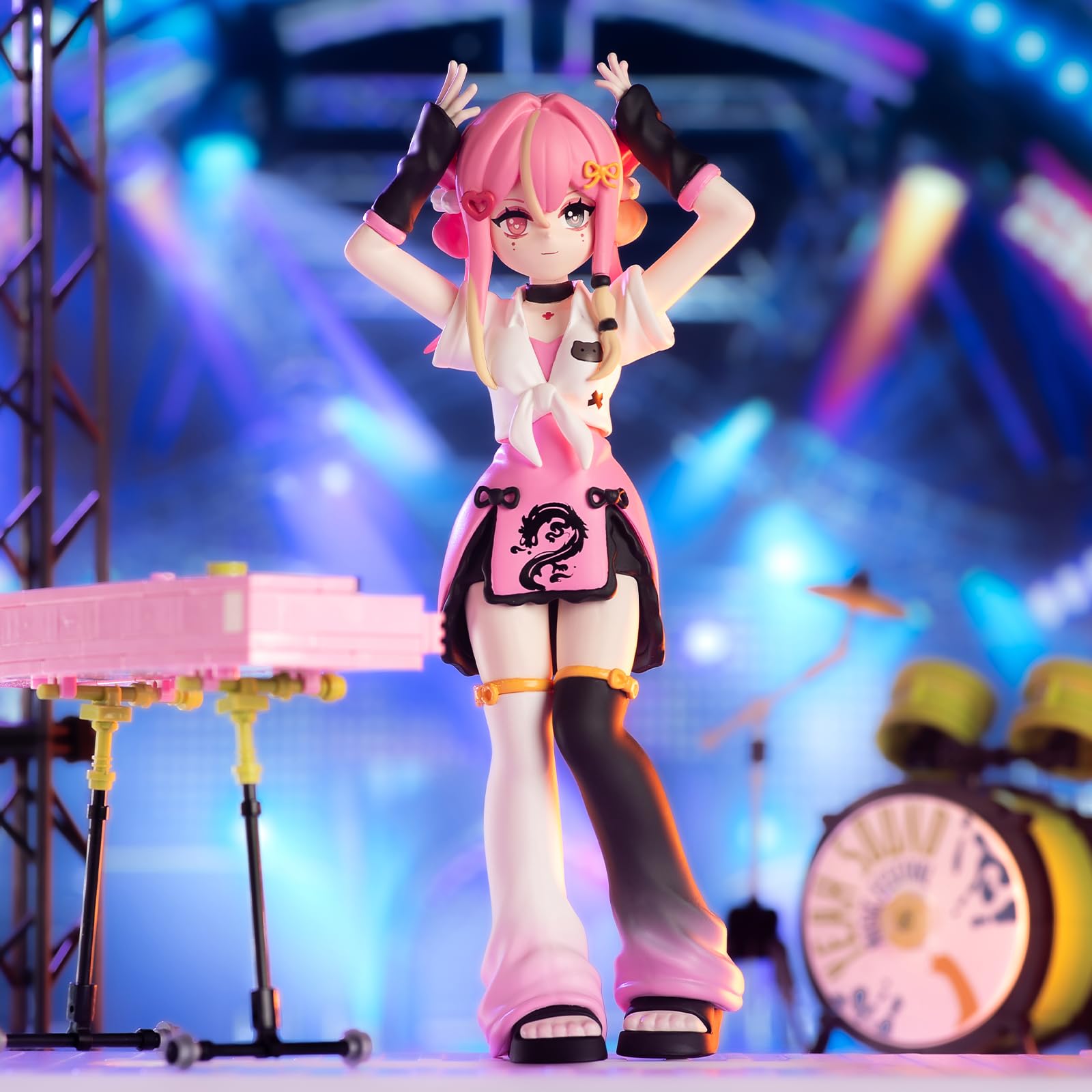 CALEMBOU Anime Blind Box, 6-inch Cute Girl Group Singing Stage Series Blind Box Figure, Collectable PVC Figure for Birthday Gifts (): Haee Girls Singing Stage 1pc