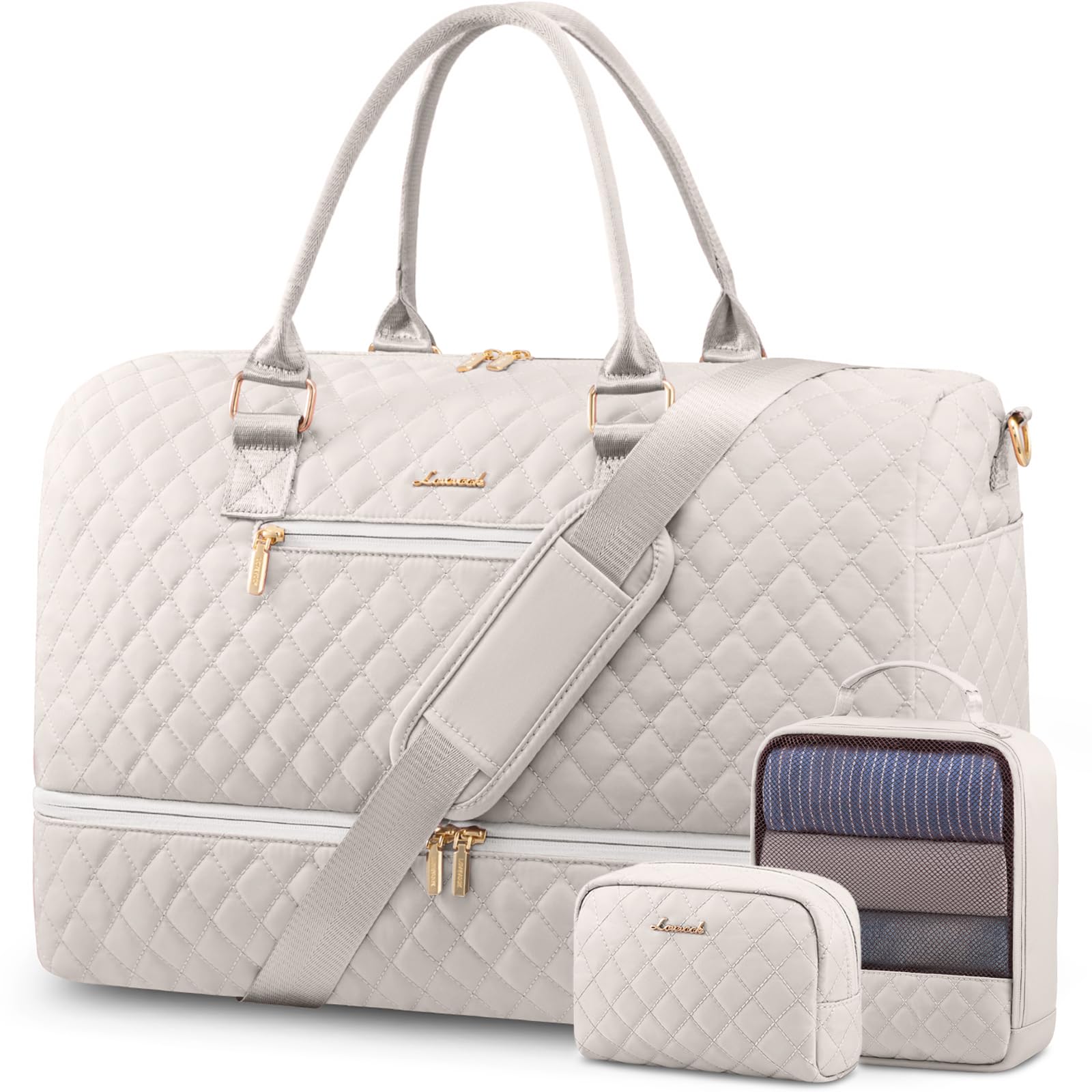 LOVEVOOK Travel Duffle Bag with Shoe and Wet Pocket