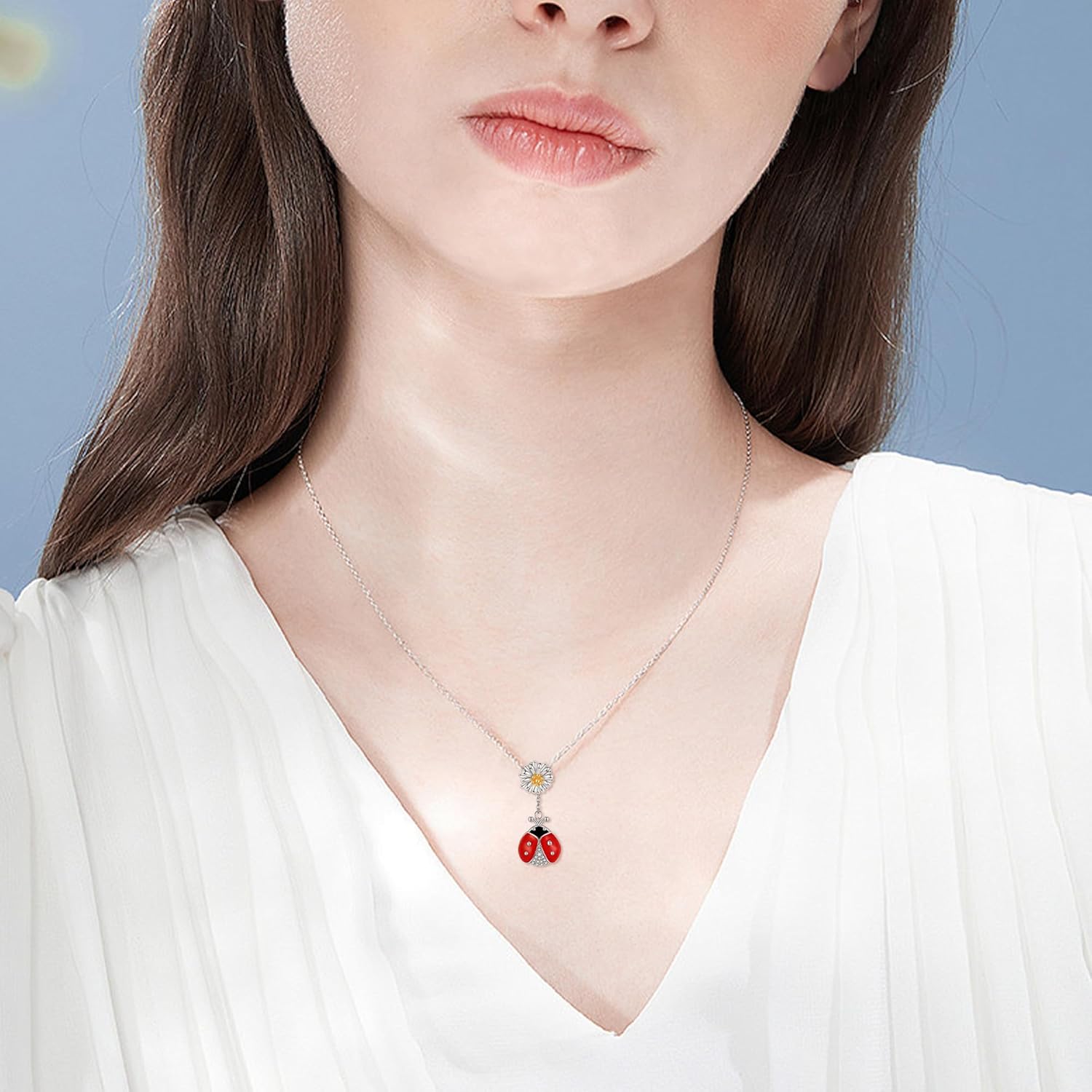 925 Sterling Silver Teddy bear/Otter/Ladybug/Duck/Hippo/Paw print/Dove/Hedgehog/Elephant/Horse/Fox/Cat/Owl/Sloth/Hummingbird/Penguin Necklace Animal Jewelry Gift for Women - Image 2