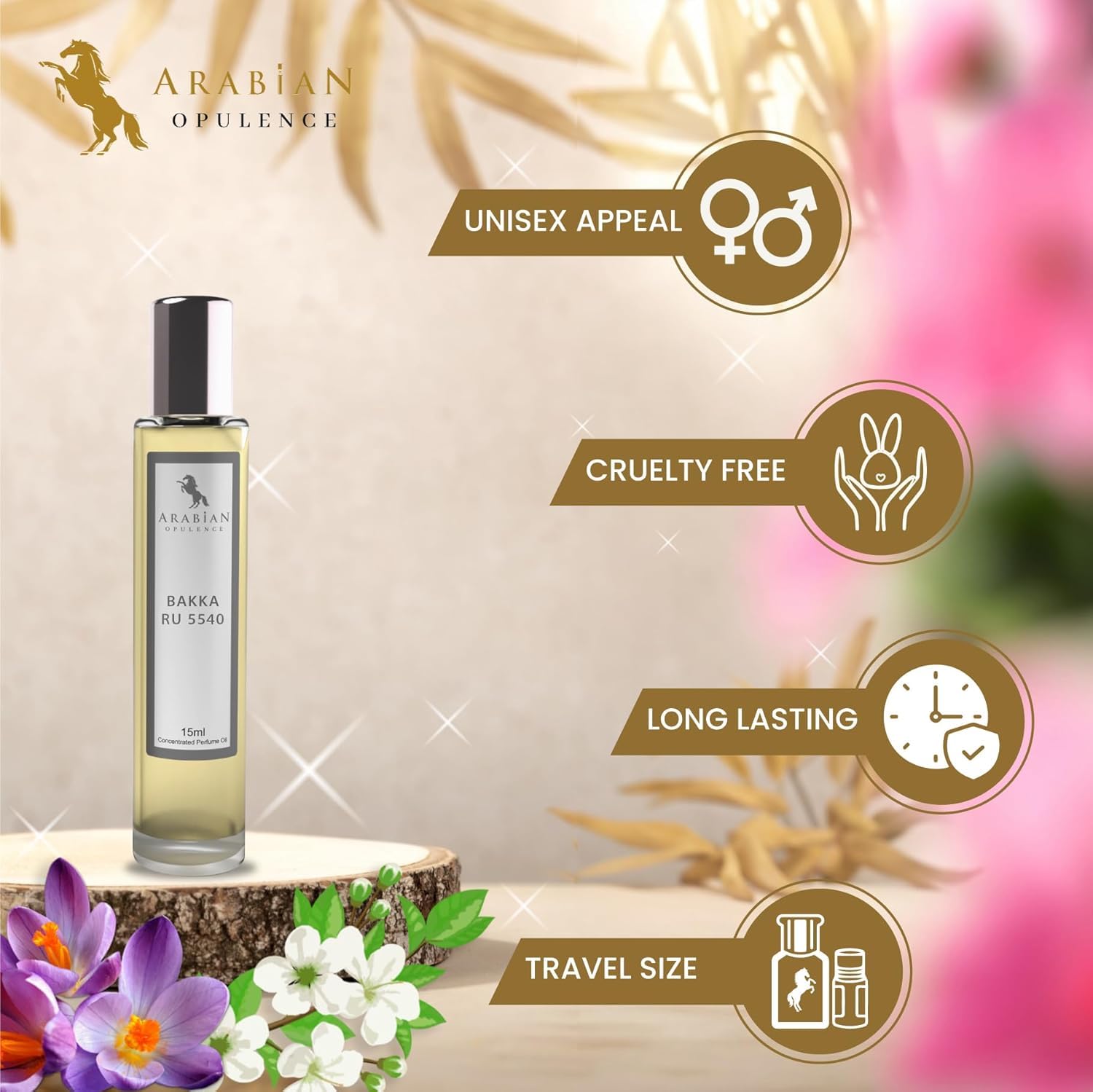 ARABIAN OPULENCE FR328 Bakka Ru 5540 Perfume para hombre y mujer | Aceite aromático Bakka Ru Roll-On Perfume | Perfume de larga duración para hombres y mujeres | Tamaño de viaje Perfume concentrado