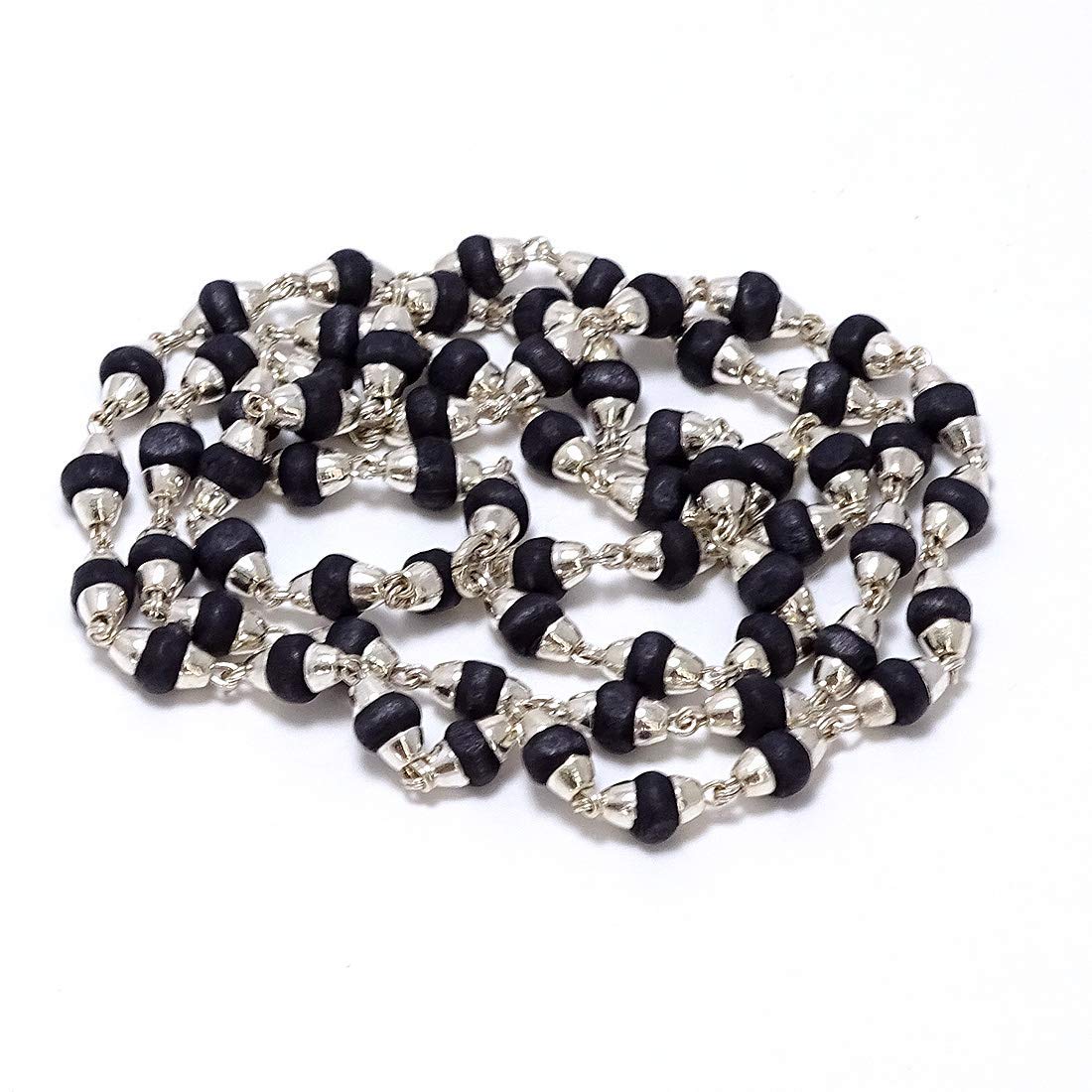 Sahiba Gems Natural Shyma Tulsi 2.50 mm Beads Size Small Size (Black Tulsi) with Pure 925 Sterling Silver Cutting Caps Mala Beads for Unisex (L ~ 24 Inch) (B07PQMHCWK) Amazon Price History, Amazon Price Tracker