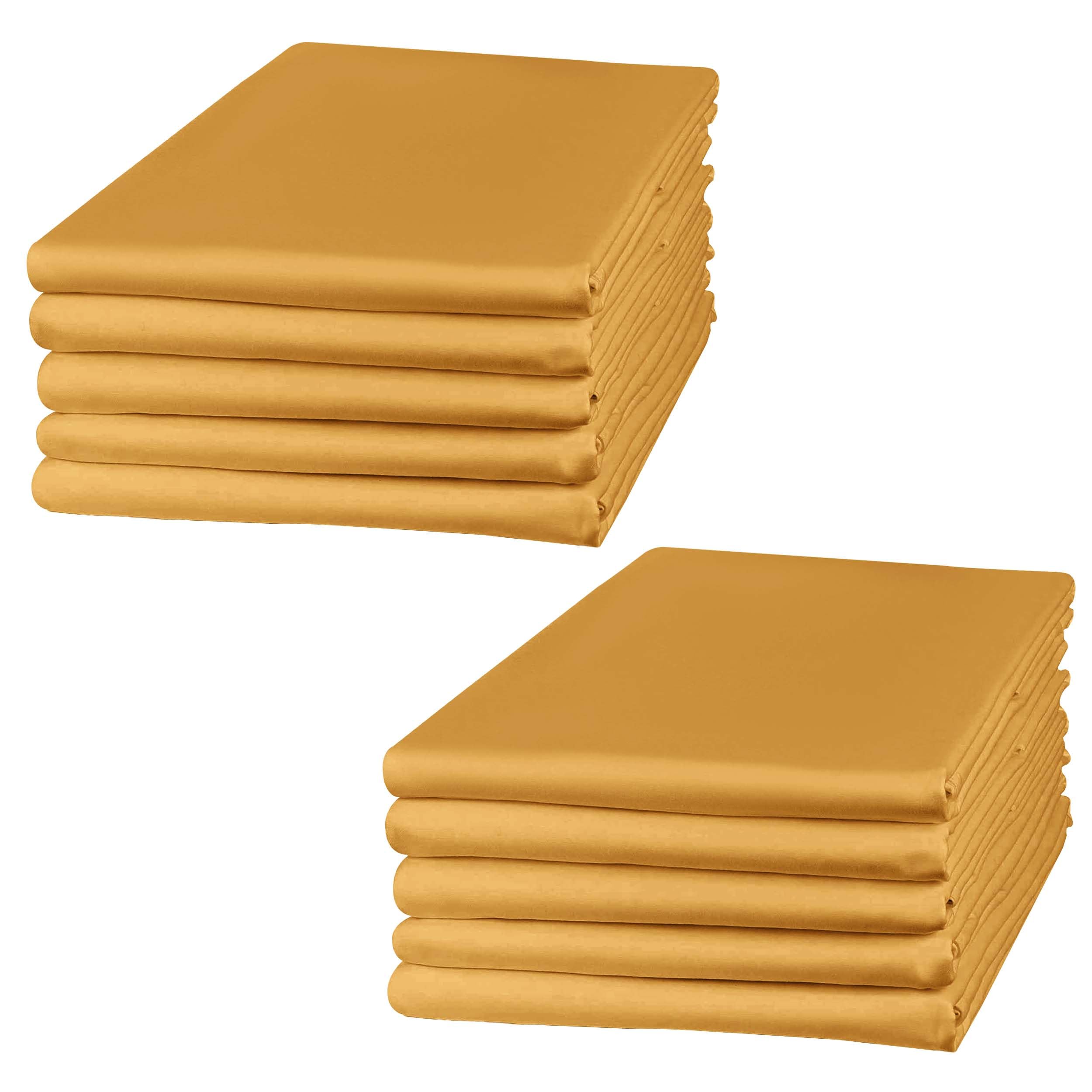 Imperial Rooms Pillow Cases 10 Pack Super Soft Easy Care Fade Resistant Hypoallergenic Brushed Microfibre Pillow Covers (Ochre, Pillowcases 10 Pcs)