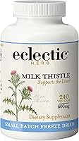 Vista 1 de Eclectic Herb - Premium Freeze Dried Milk Thistle Capsules Silymarin Supplement Liver Support, Detox, Cleanse + Maintain Vegan, Natural