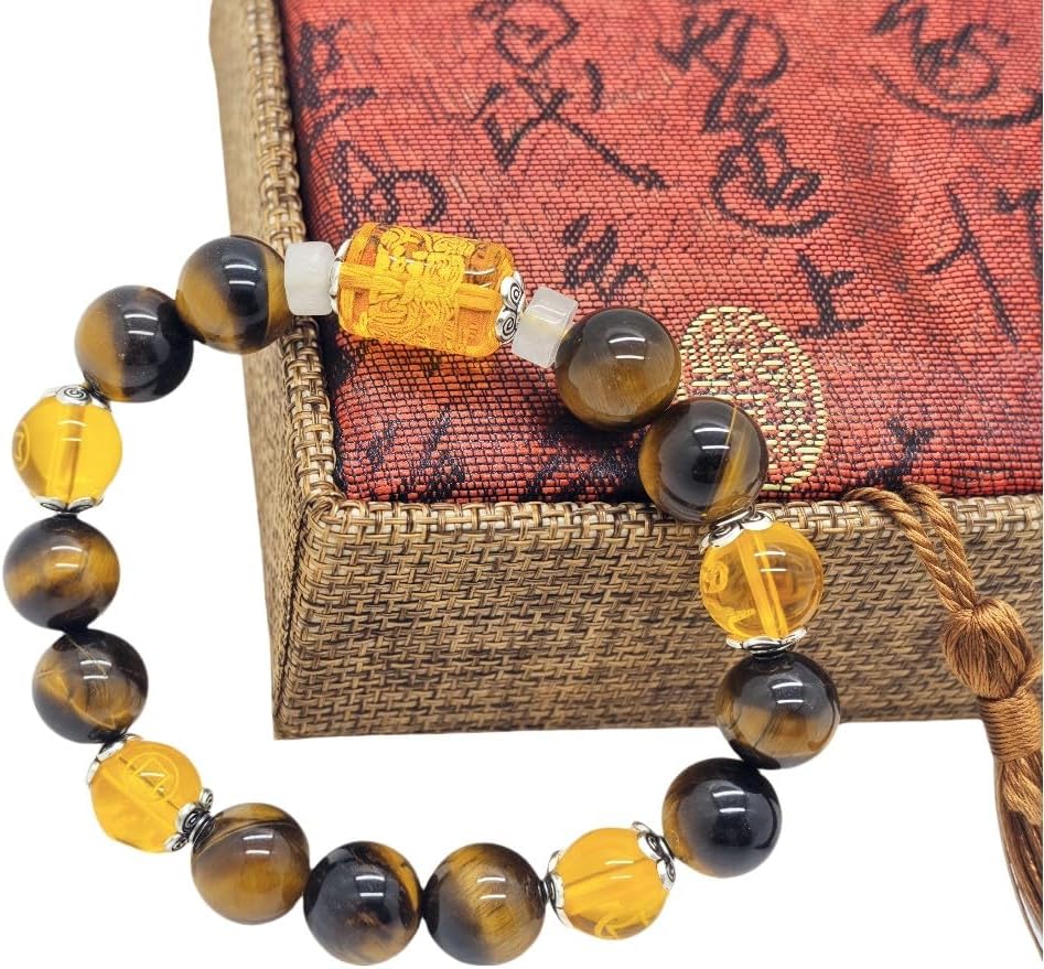 Feng Shui Tiger Eye Bracelet,Relax Anxiety Crystal Beaded,Attract Wealth and Good Luck,Bracelet Gift for Women and Men,Suitable for Any Occasion - Image 3