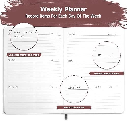 Miniatura 4 de Agenda diaria sin fecha, cuaderno de lista de tareas que te ayuda a establecer objetivos, aumentar la productividad y administrar el tiempo en