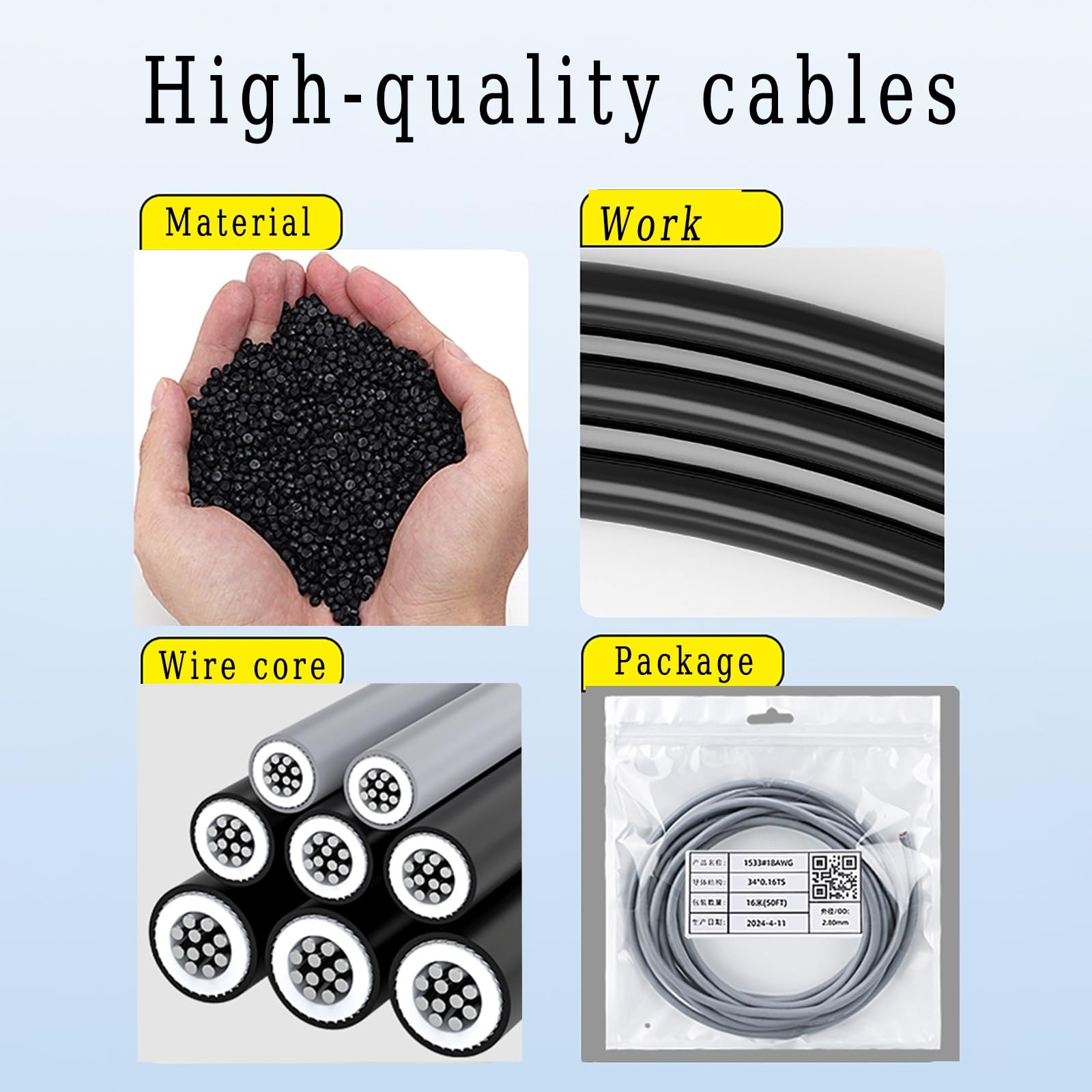 Wysokotemperaturowy przewód elektryczny, 2-żyłowy kabel UL 2586 10-20 AWG 25/50/100 Ft Miedź cynowana termicznie PVC(100ft,14AWG)