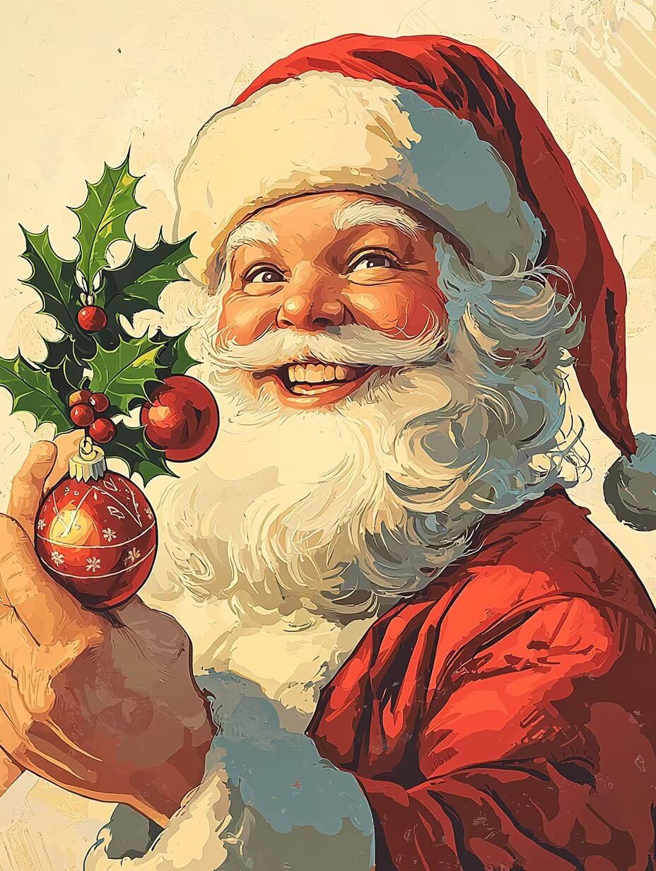 WEISHIWE Dipingere con i Numeri Adulti Babbo Natale, 80x100cm s-864