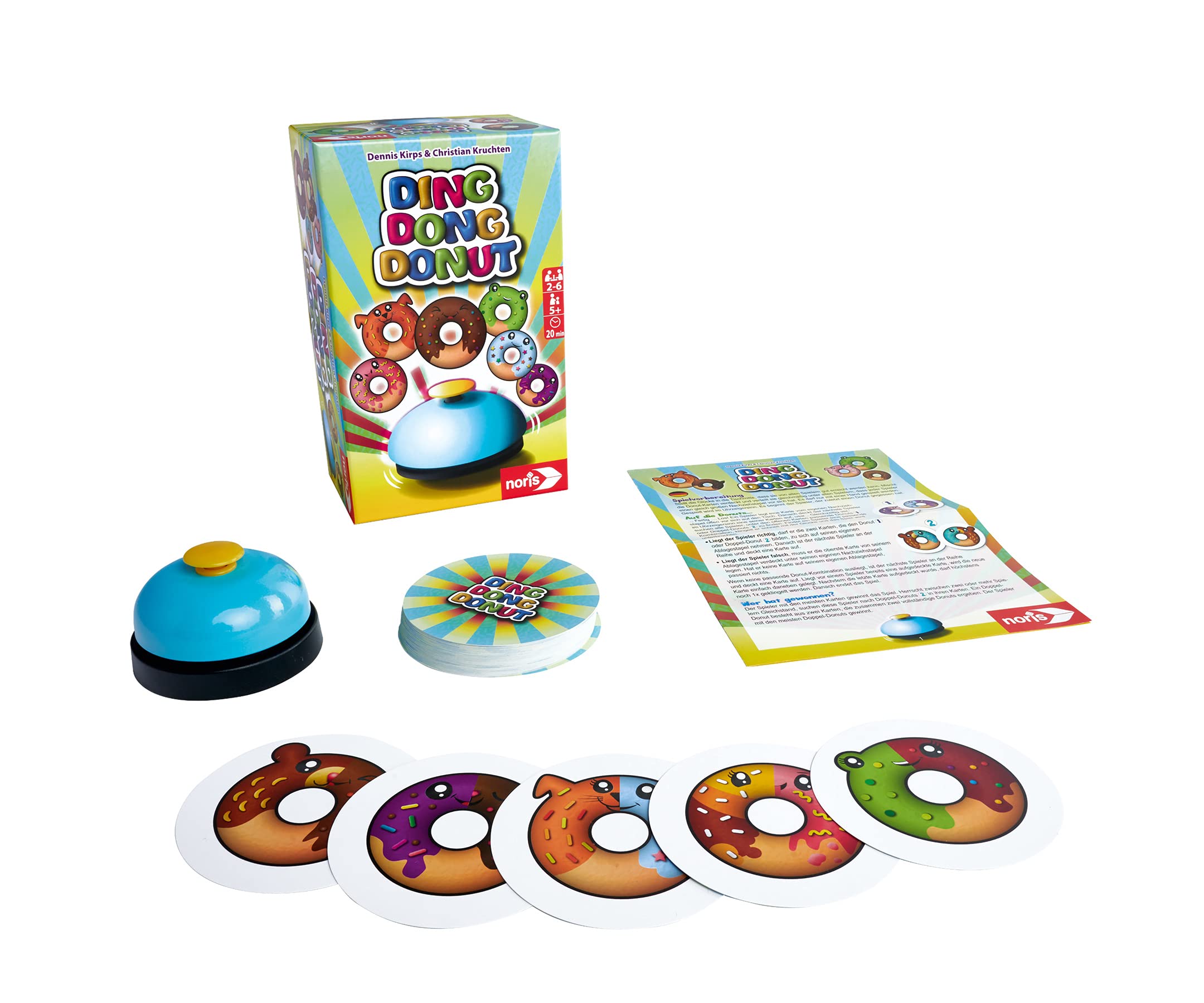 Noris Ding Dong Donut – Schnelles Kartenspiel Für Kinder Ab 5 Jahren, Mit Glocke, Für 2–6 Spieler