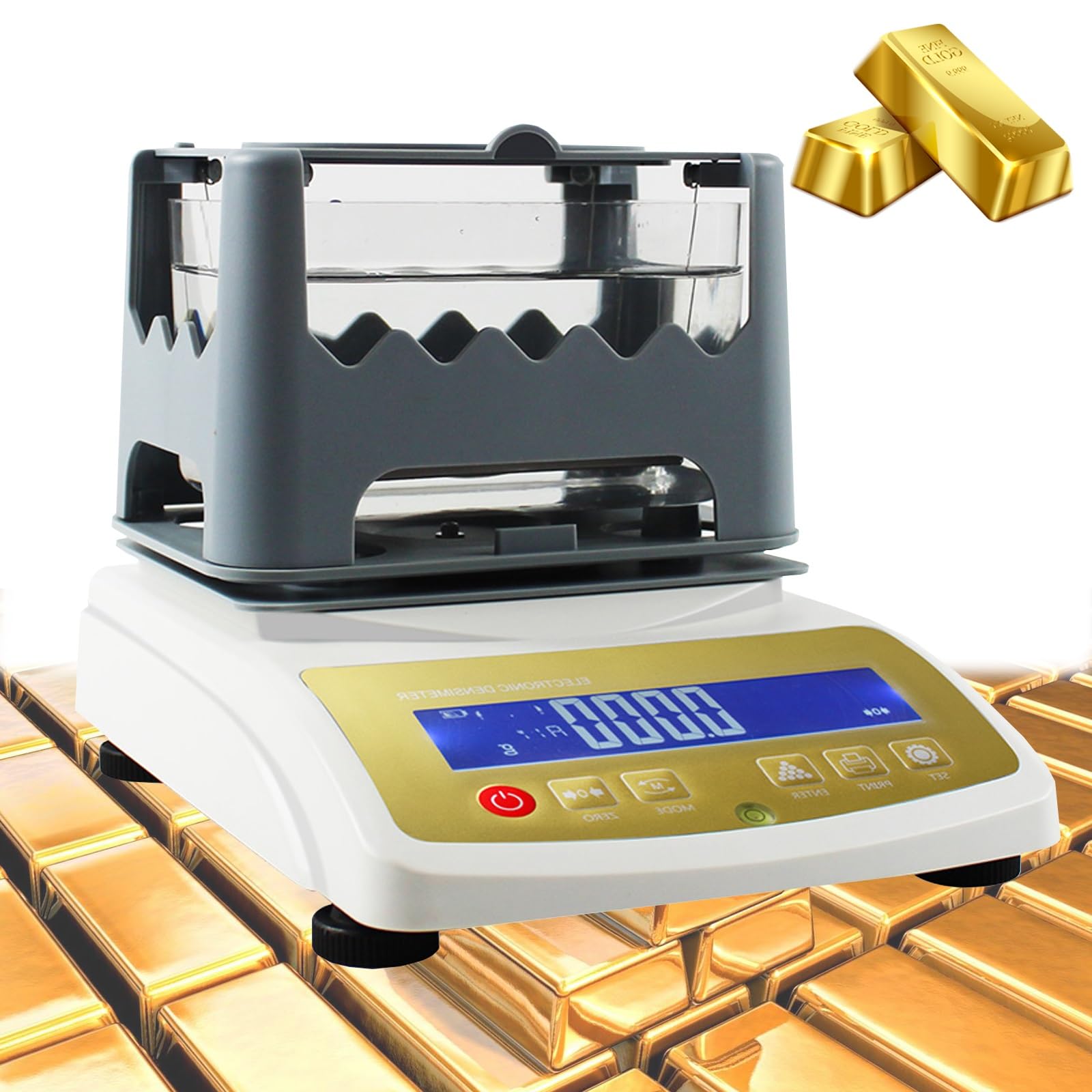 Probador de densidad de metales preciosos, medidor de pureza preciso para lingotes de oro y plata, detector de quilates para verificación de autenticidad