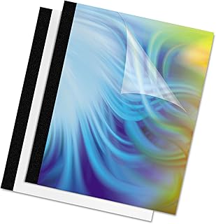Fellowes 5225301 Thermal Covers, 1/16-Inch, 2-15 Sht Cap, 10/PK, Clear/Black
