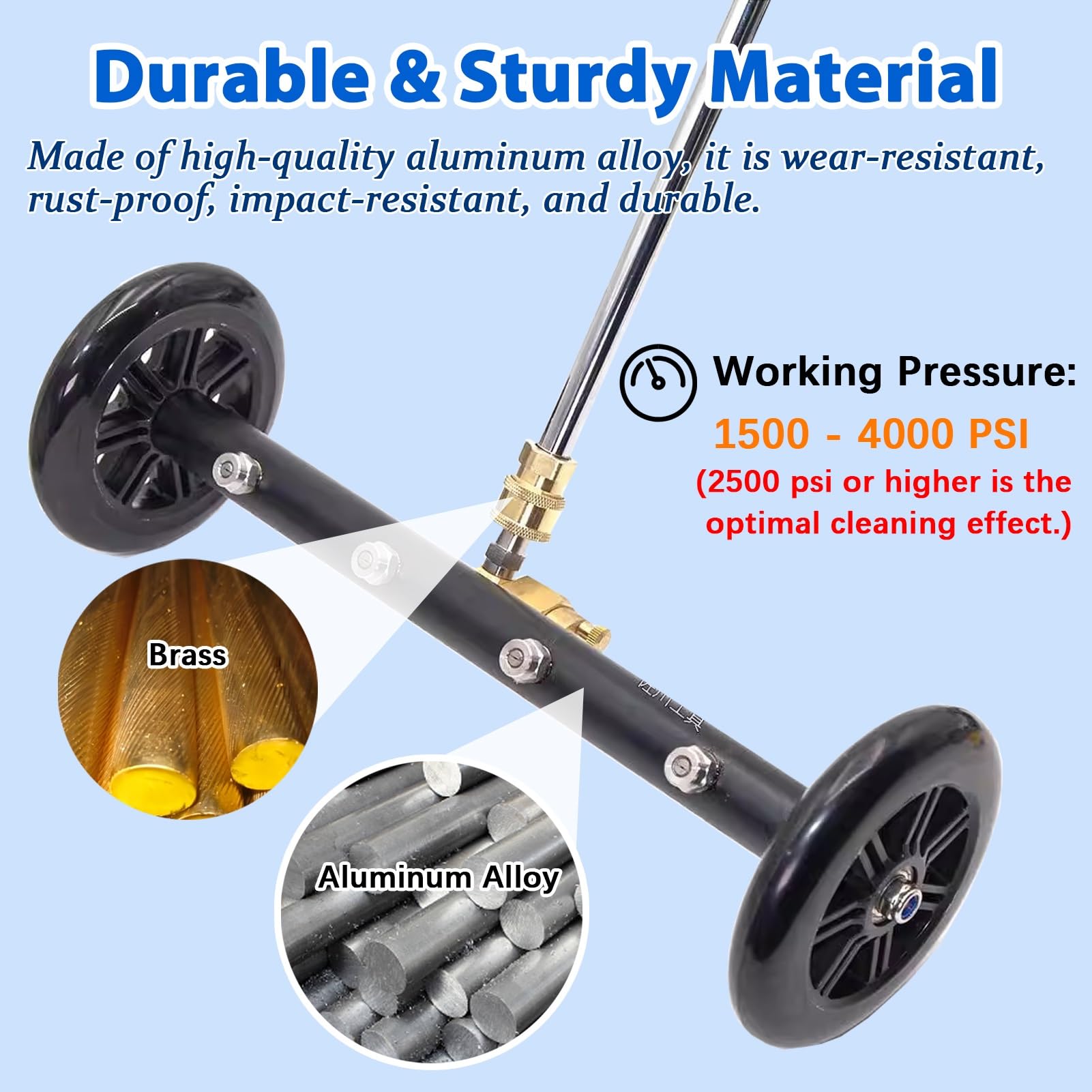 Pulitore per idropulitrice 2 in 1, 4000 PSI con 3 bacchette di estensione