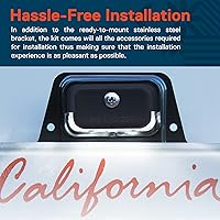 Vista 3 de True Mods - Luz LED negra para placa de matrícula para remolque de barco [montaje de soporte de acero] [DOT FMVSS 108] [SAE L] 12 V CC impermeable