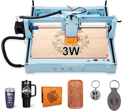 L4 Laser Engraver Machine, 3000mW Laser Engraving Cutting Machine with 7000mm/s Fast Laser Engraver Machine, 150x200mm Working Area, Portable Laser Marking Machine for Jewelry, Metal, Class IV