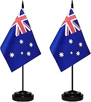 Vista 45 de Juego de banderas de escritorio de Colombia, paquete de 2 banderas de mesa colombianas, mini bandera de escritorio pequeña con poste negro sólido