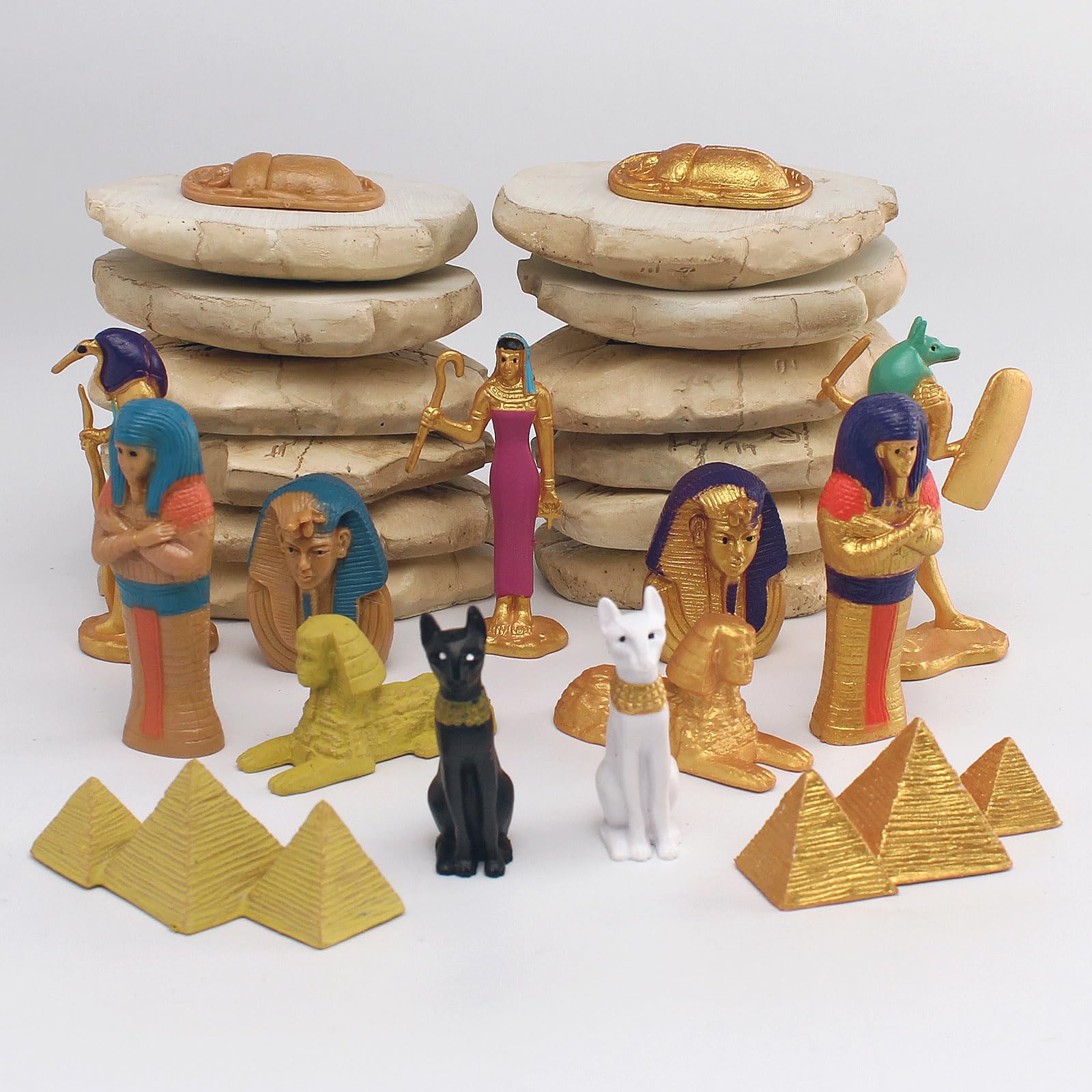 Amazon.com: WONWONTOYS 24PCS Egyptian Figurines Set Egypt Pyramids