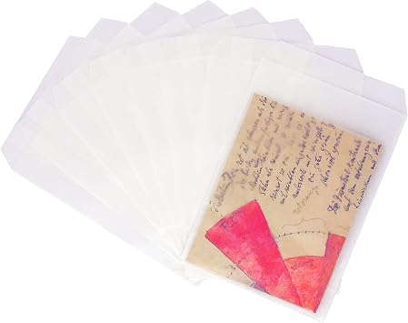 Quotidian White Medium Glassine Paper Bags 4.5x6.75 in, 100 Count