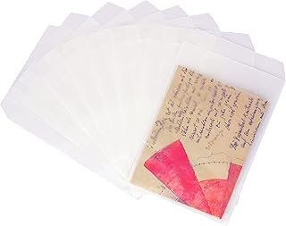 Quotidian White Flat Large Glassine Paper Bags Envelope 5 1/2" x 7 3/4" (14 x 19.7cm) Pack of 100 - Gifts Bread Invitations Treat Christmas Decorative