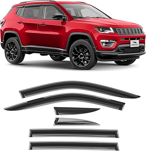 Miniatura 9 de Voron Glass Protectores de lluvia extra duraderos en canal para camiones Nissan Frontier 2005-2021 Crew Cab, deflectores de ventana, viseras de