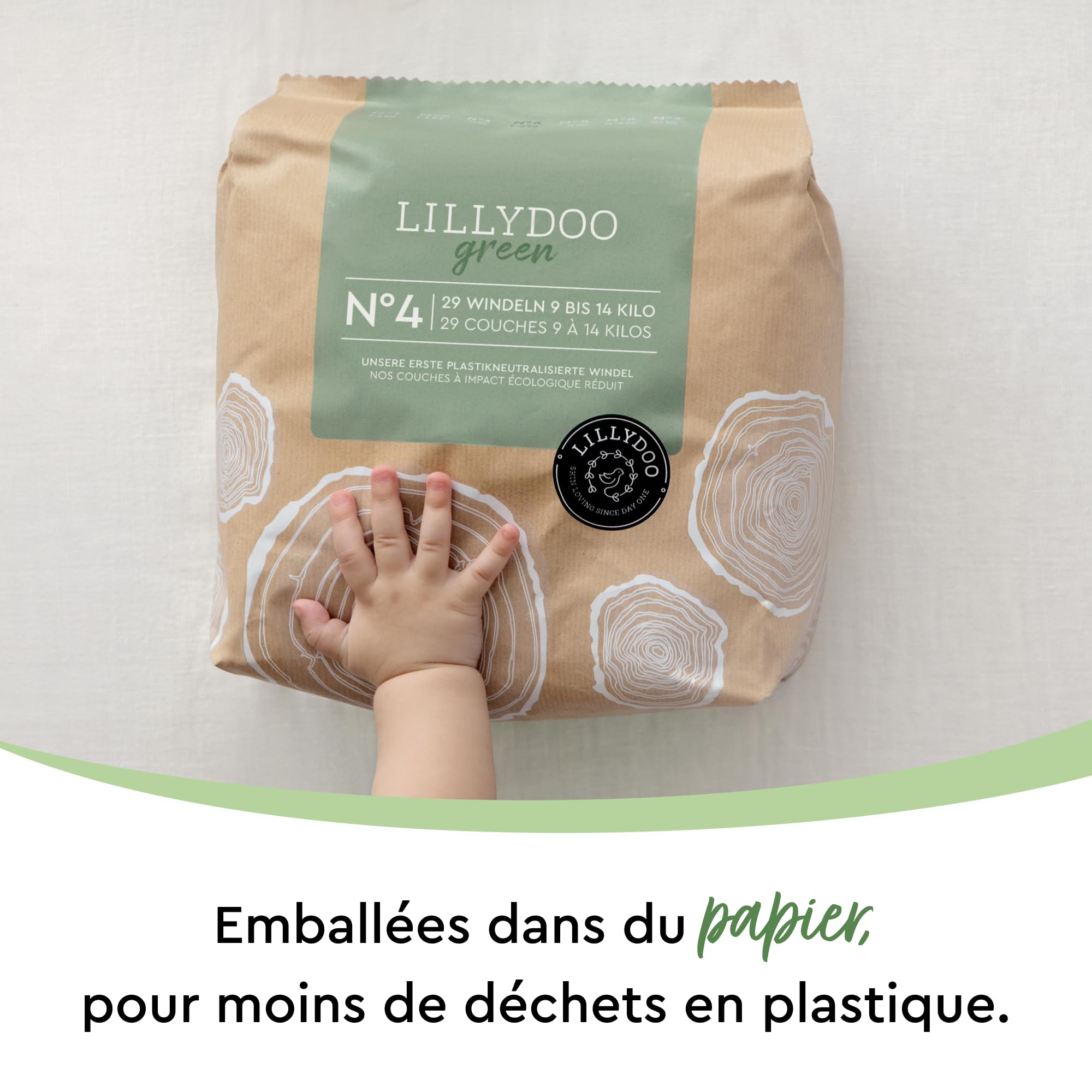 LILLYDOO green - Couches Bébé Respectueuses de l'Environnement, Taille 3 (6-10 kg), Box mensuelle (165 pièces)