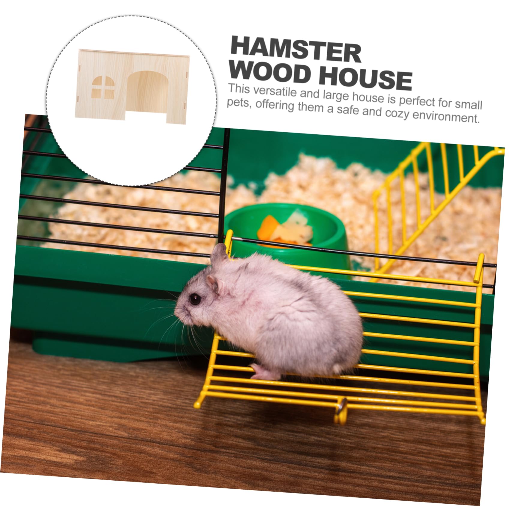 Didiseaon Casa in Legno per Scoiattoli, Rifugio Robusto e Sicuro, Beige | Conigli e Altri Piccoli Animali, Finitura Naturale, Struttura Compatta, Habitat Accogliente