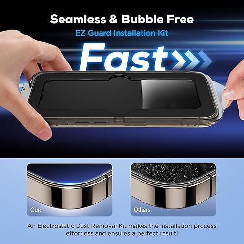 Miniatura 4 de Upcommon UARMOR - Protector de pantalla de privacidad de vidrio para iPhone 15 Pro (6.1 pulgadas) 9H de vidrio templado de alta calidad con kits de