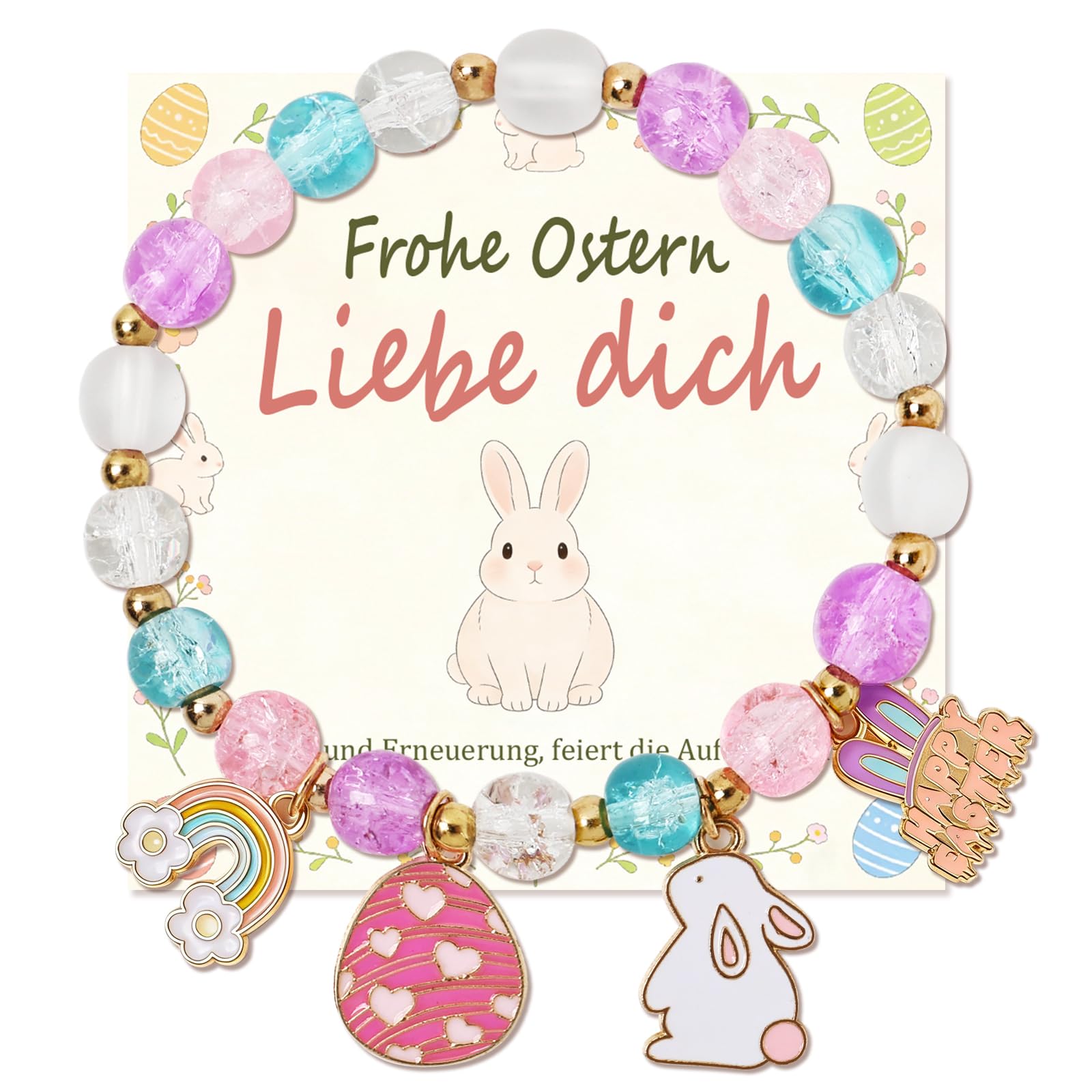 AULEEP Ostergeschenke Armband, Exquisites Buntes Kristallper