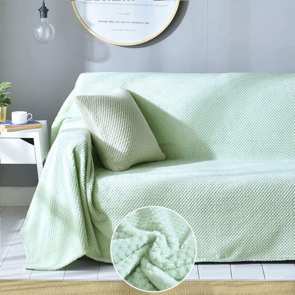 WYJHNLBEDC Sofa Throw Blanket, Cuddly Blanket, Fluffy Warm Blanket, Fleece Blanket, Bedspread/Bed Throw/Dog Blanket, Washable, Sofa Protection, Dog Cat, 200 x 360 cm for Sofa 4-Seater, Green