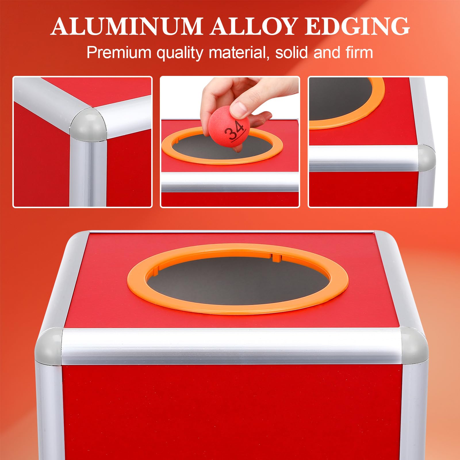 Hemobllo Aluminum Alloy Award Box 7.87In Transparent Raffle Ticket Holder with Slot - Clear Lottery Container for Events Fundraising Parties and Donation Collection - Image 4