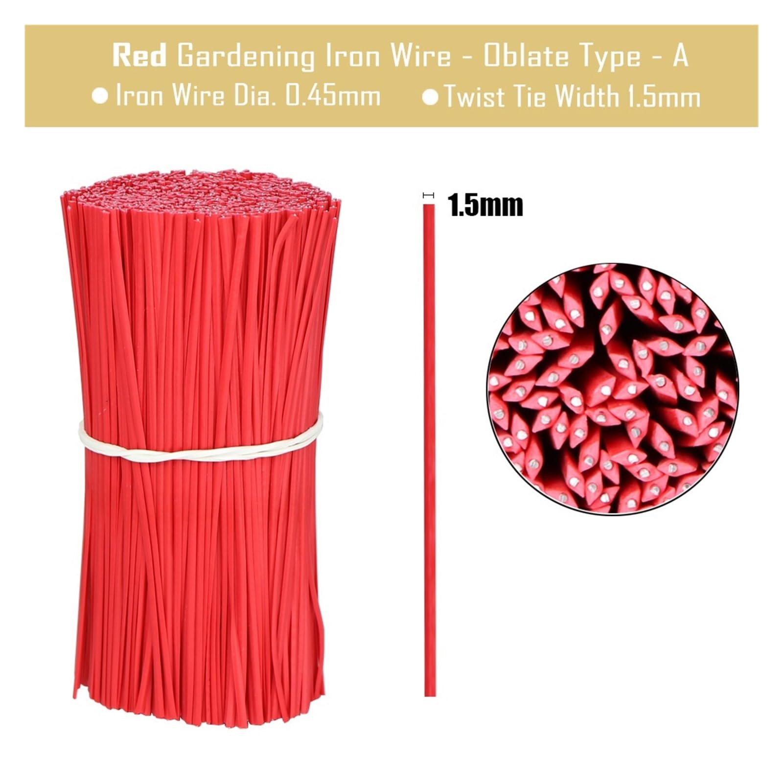 Fascette elicoidali da giardino, 100 pezzi, 15 m, riutilizzabili, in ferro oblato, per fiori, piante rampicanti, rampicanti, corde di fissaggio rivestite multifunzione (rosso)