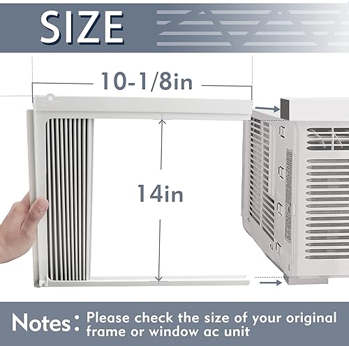 Miniatura 9 de Flamorrow Paneles laterales de aire acondicionado de ventana con marco, se adapta a aires acondicionados de ventana de 12,000 BTU, kit de relleno de