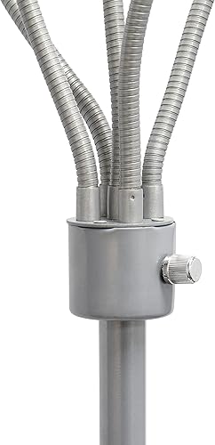 Miniatura 7 de Simple Designs LF2006-SBG - Lámpara de pie contemporánea con cuello de cisne ajustable con 5 luces de 67 pulgadas, diseño de cuello de cisne