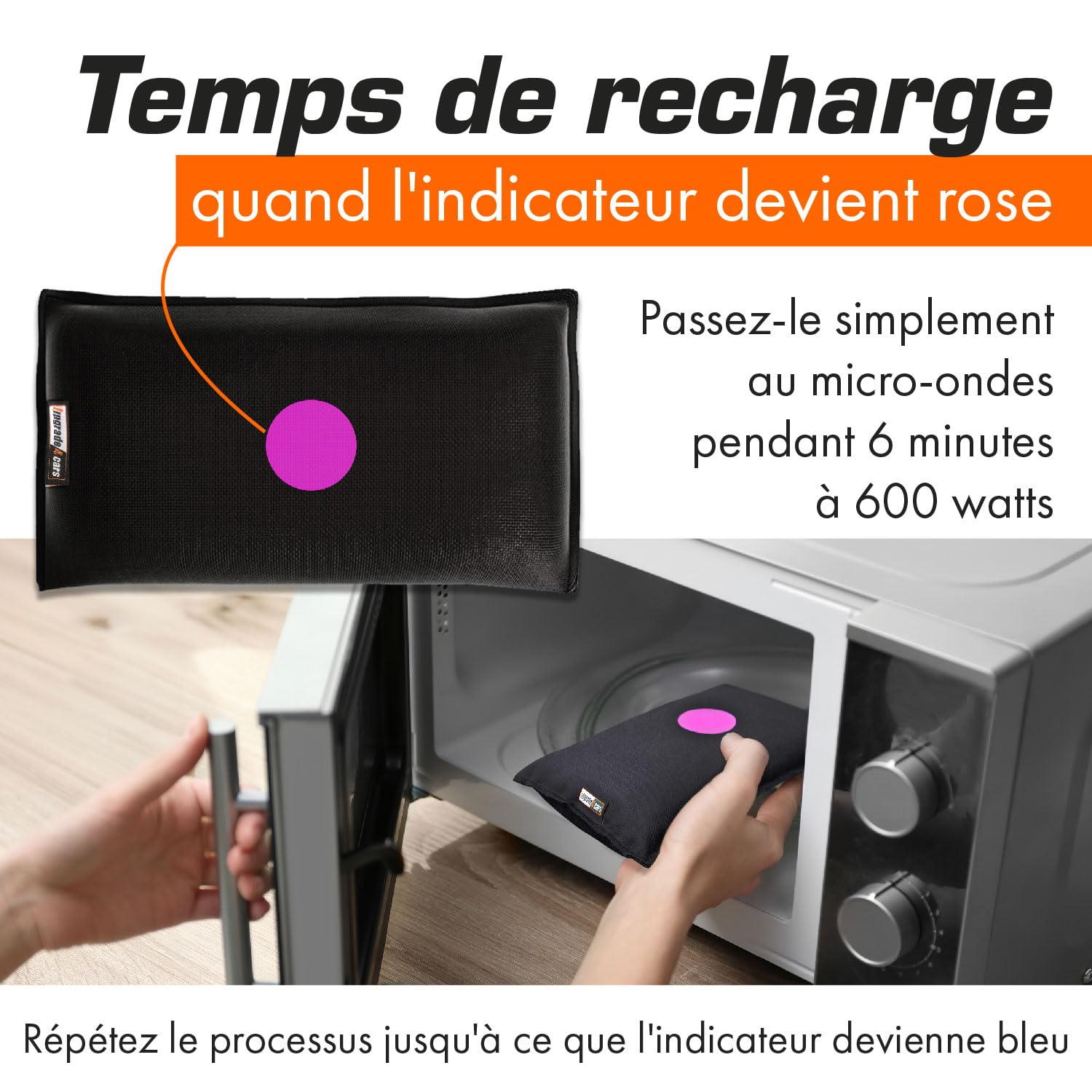 Upgrade4cars Déshumidificateur Voiture Réutilisable 2 x 1 Kg | Coussin Anti-Humidité & Sachet Recharge Silice Gel Avec Tapis Antidérapant