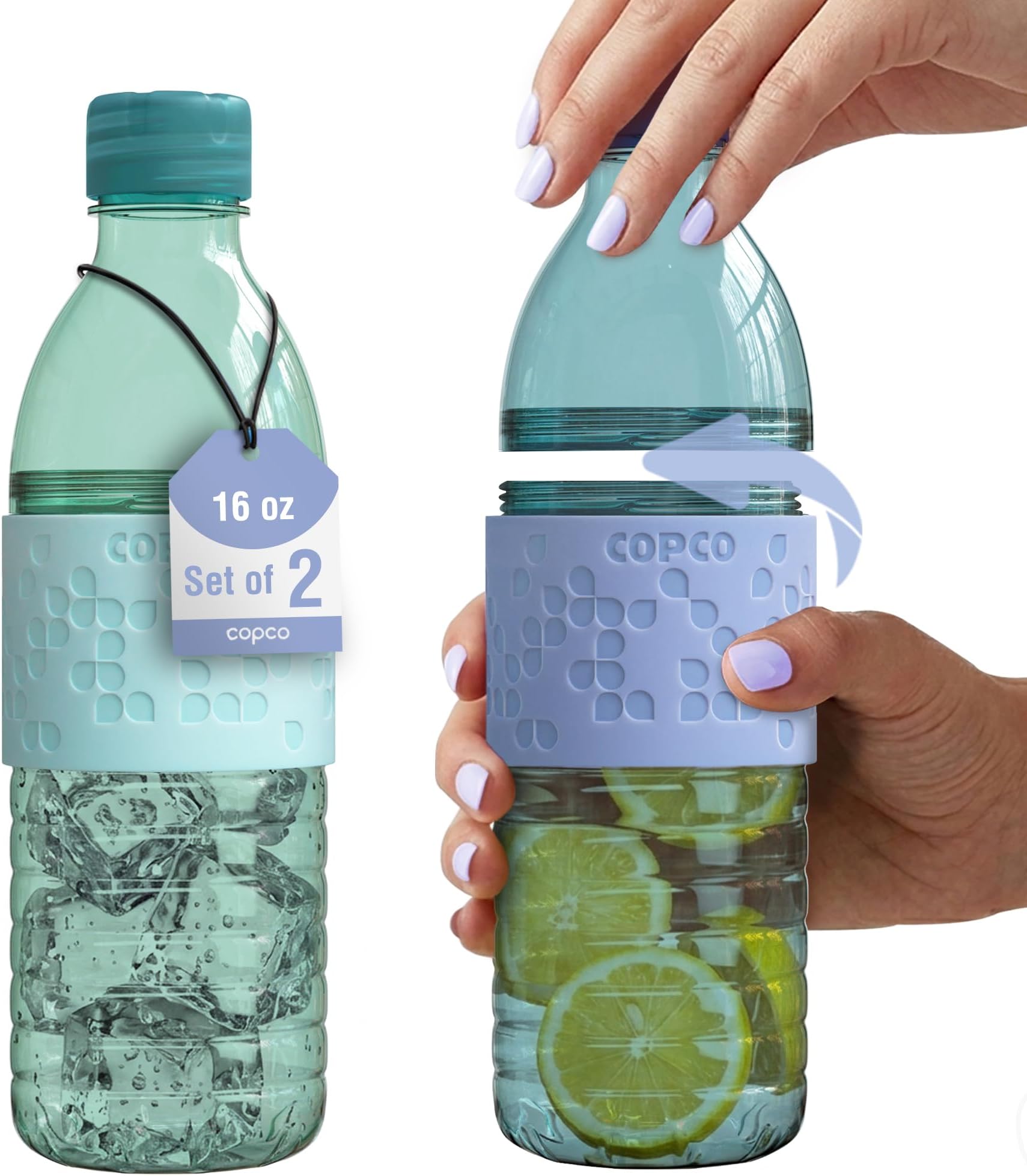Copco Hydra Water Bottle 16.9 oz - Light Blue & Purple, Set of 2
