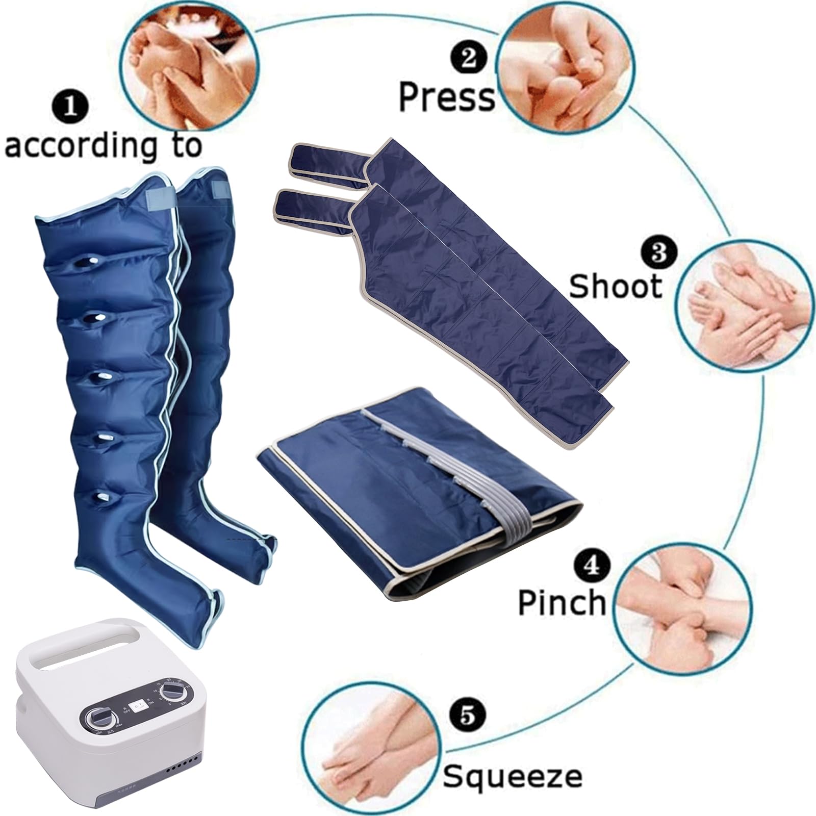 6 Cameres Pressoterapia Linfodrenaggio per Casa Massaggiatore per Gambe E Addome E Braccia Glutei, Massaggio Linfatico Drenante per Circolazione, Sollievo Vene Varicose E Ritenzione