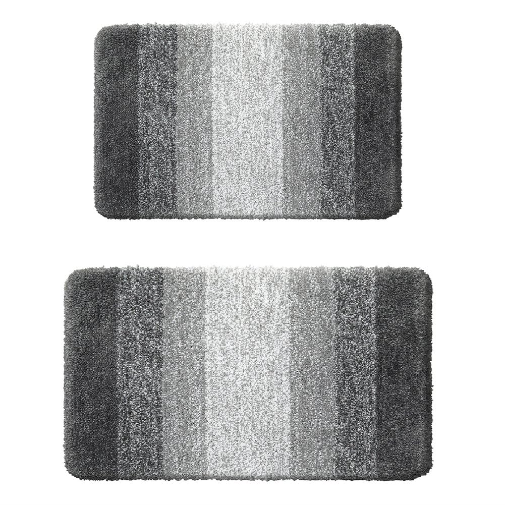 Tapis de douche noir ensemble 2 pièces anti humidité pour sécuriser le sol