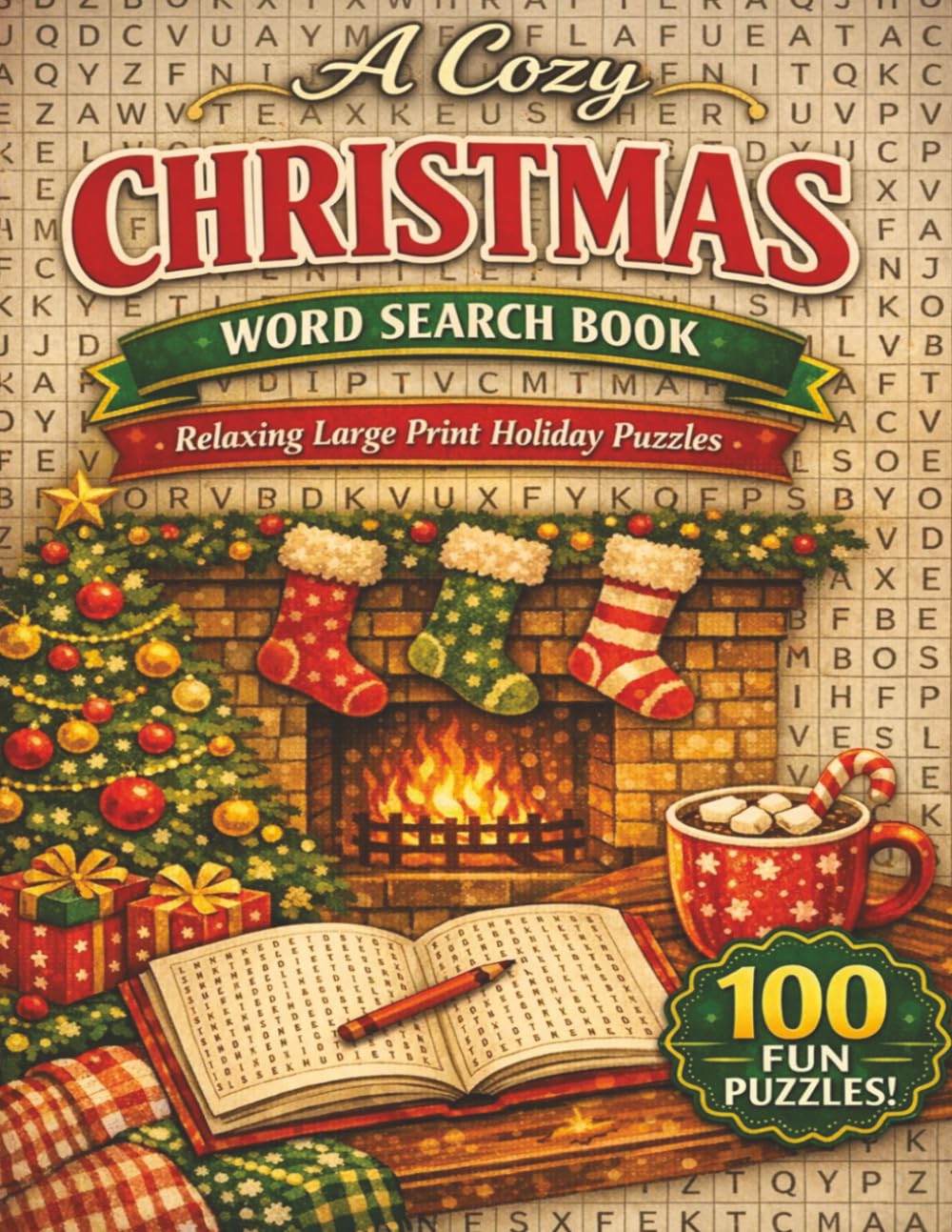 A Cozy Christmas Word Search Book: Relaxing Large Print Holiday Puzzles: A Peaceful Holiday Puzzle Escape for Adults and Seniors | A Joyful Collection of Large Print Christmas Word Searches