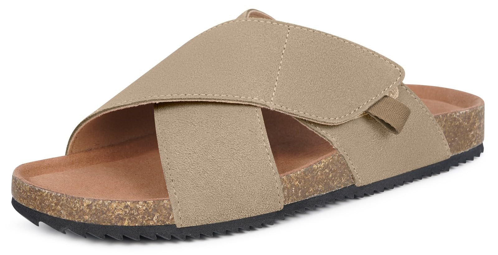 Dokela Sandalias deslizantes Mujer,Pantolette con Punta Abierta,Mule Verano,Plantilla Anatómica de Piel y Corcho Natural