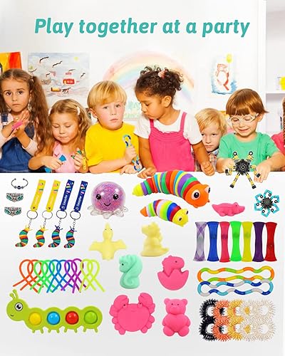 Miniatura 5 de Paquete de 52 juguetes sensoriales de Navidad para personas inquietas, TDAH, TDA, autismo, alivio del estrés y ansiedad, juguetes de mano, regalos