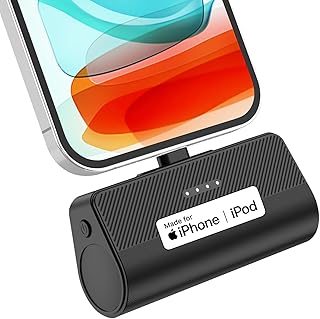 Portable Charger, Small Power Bank for iPhone MFi Certified 5000Mah Fast Charging Mini Portable Battery Pack Compact Phone Charger for iPhone 14/13/12/11/XR/X/SE/8/7/6 Pro Max, Black