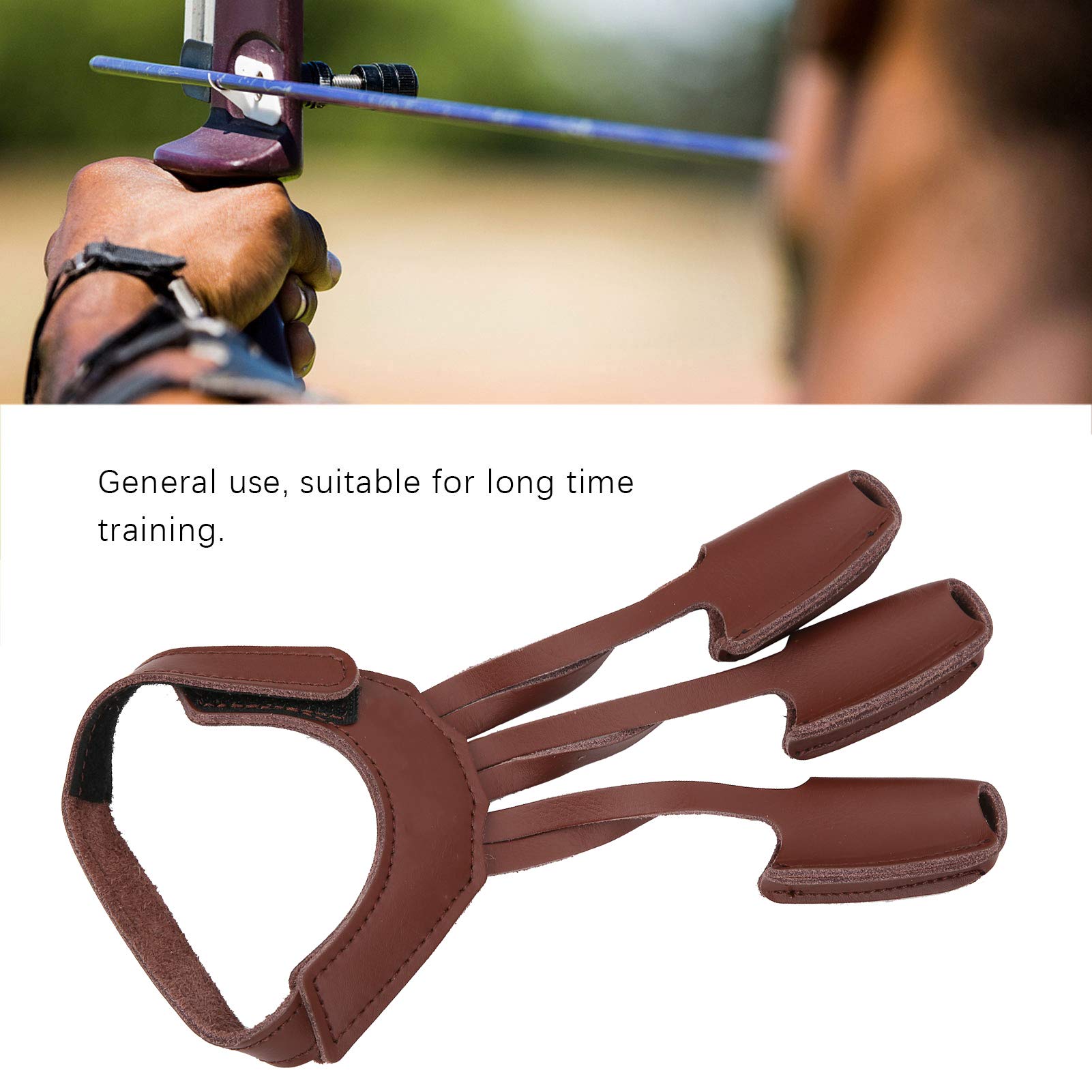 Grand Gant De Tir à L'arc Vintage Bear Archery – Cuir US, Taille L, Ambidextre, Doigts Renforcés