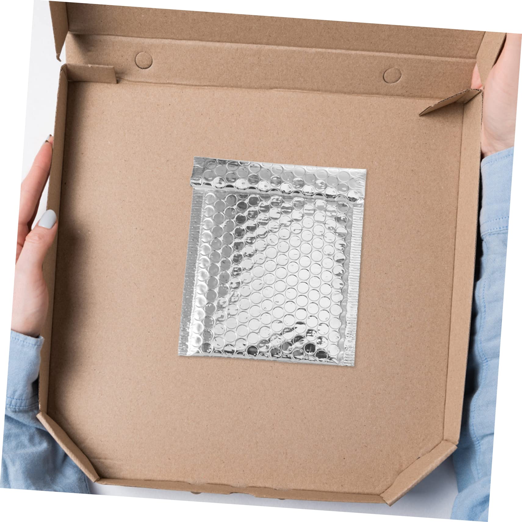 Mikikit 100pezzi Buste Imbottite Con Bolle d Aria Autoadesive Sacchetti Spedizione Resistenti e Leggeri Per Gioielli e Piccoli Accessori