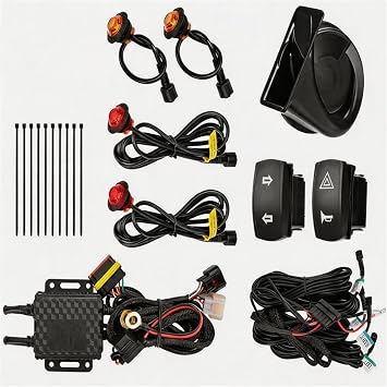 UTV Turn Signal Kit with 110DB Horn ATV Street Legal Blinker kit | UTV Turn Signal Kit 110dB Horn & License Plate Light. Plug & Play Street Legal Blinker for Polaris, Can-Am, CFMOTO