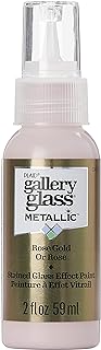 Gallery Glass Stained Glass Paint, Metallic Rose Gold 2 fl oz Brilliant Metallic Finish Paint, Perfect For Easy To Apply DIY Arts And Crafts, 19679