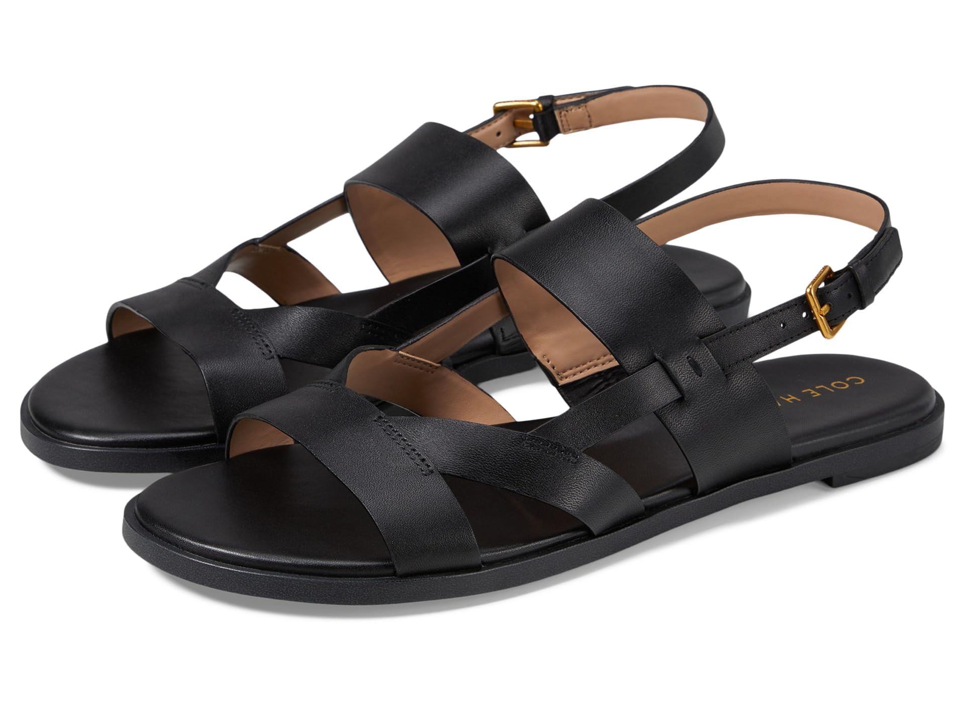 Cole Haan Women's Fawn Flat Sandal, Black Leather, 3.5 UK: Amazon.co.uk:  Fashion