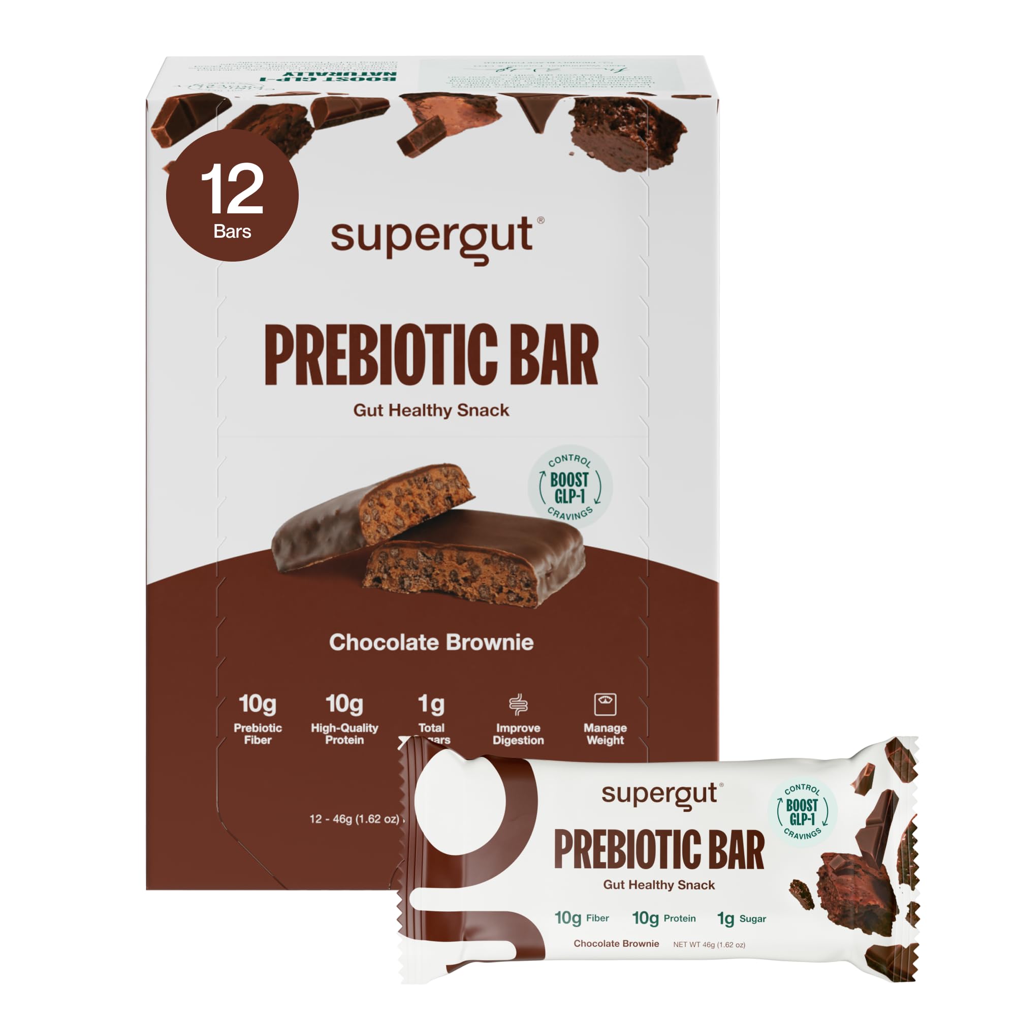 Amazon.com: Supergut GLP-1 Boosting Prebiotic Bars, Chocolate