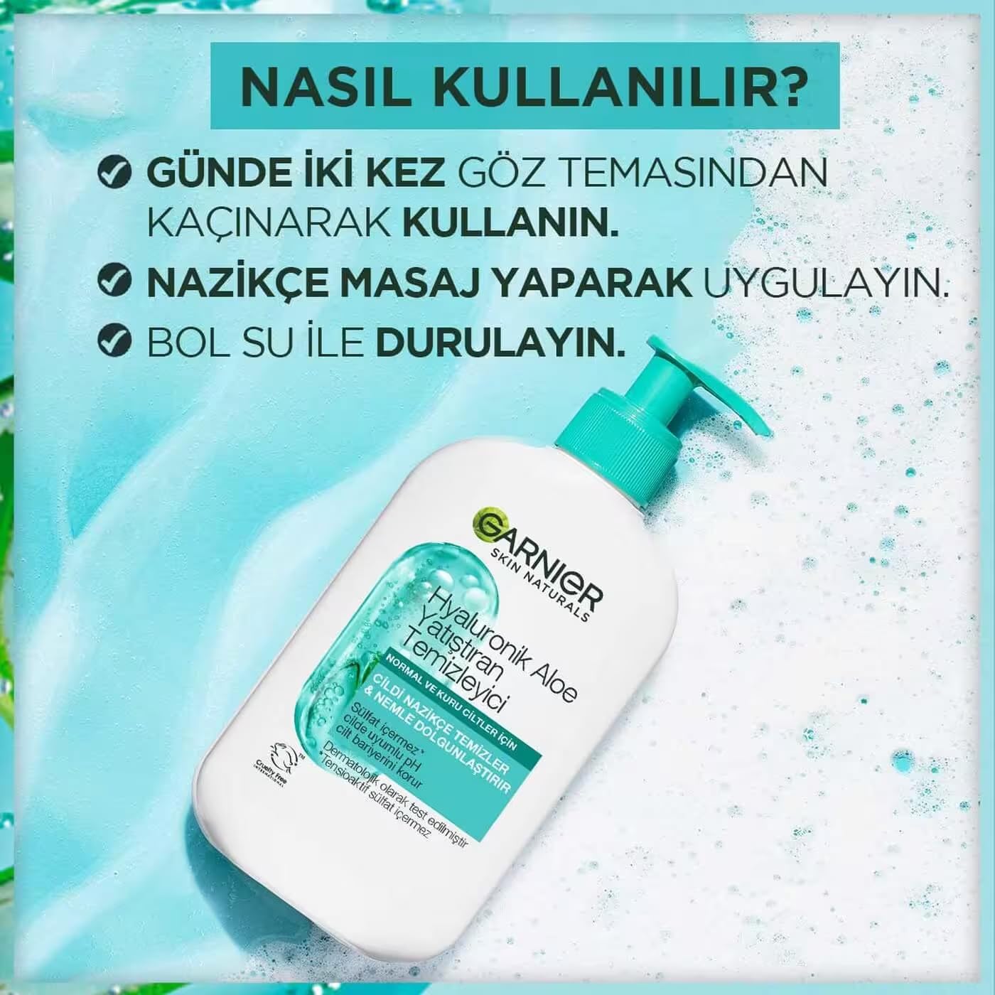 Garnier Hyaluronik Aloe Nemlendiren ve Yatıştıran Temizleyici 250 ML