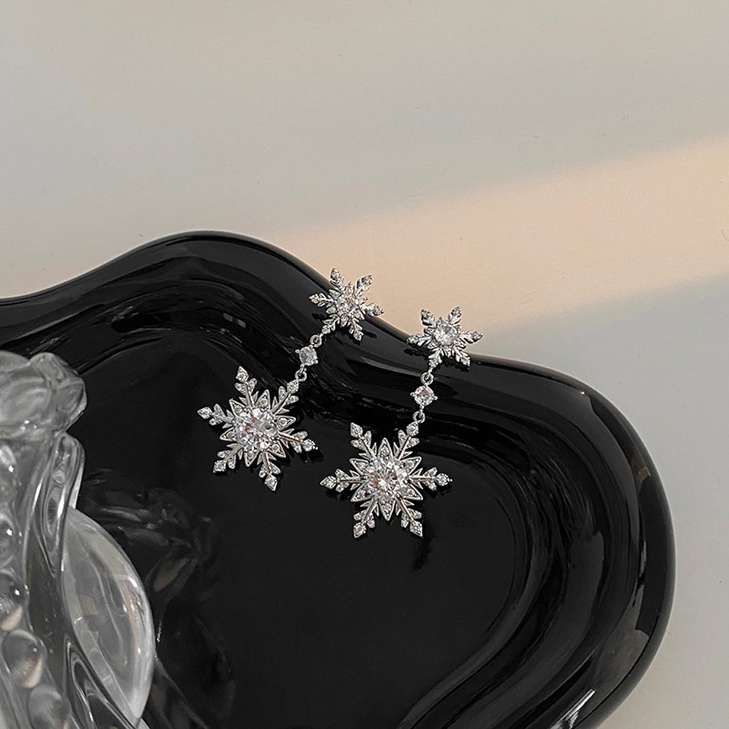 Snowflake Earrings for Women Christmas Earrings Cubic Zirconia Winter Stud Earrings Christmas Holiday Jewelry Gifts - Image 4