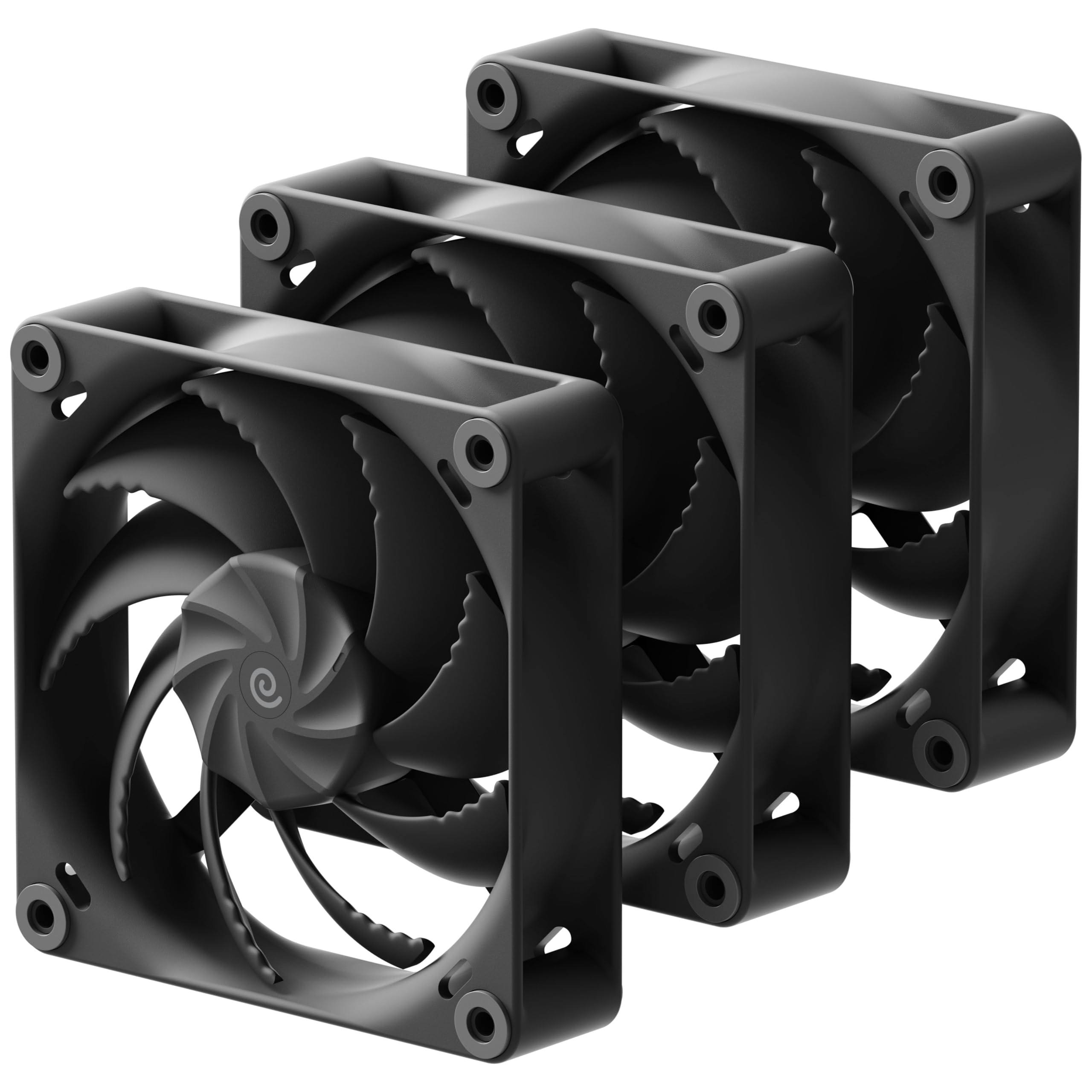 HAVN H12 wentylator 120 mm, czarny, 3-pak, trzy ciche i wydajne wentylatory PC do obudowy i grzejnika z łożyskami Triple-Groove FDB, system Loopin Cable i tłumikami wibracji