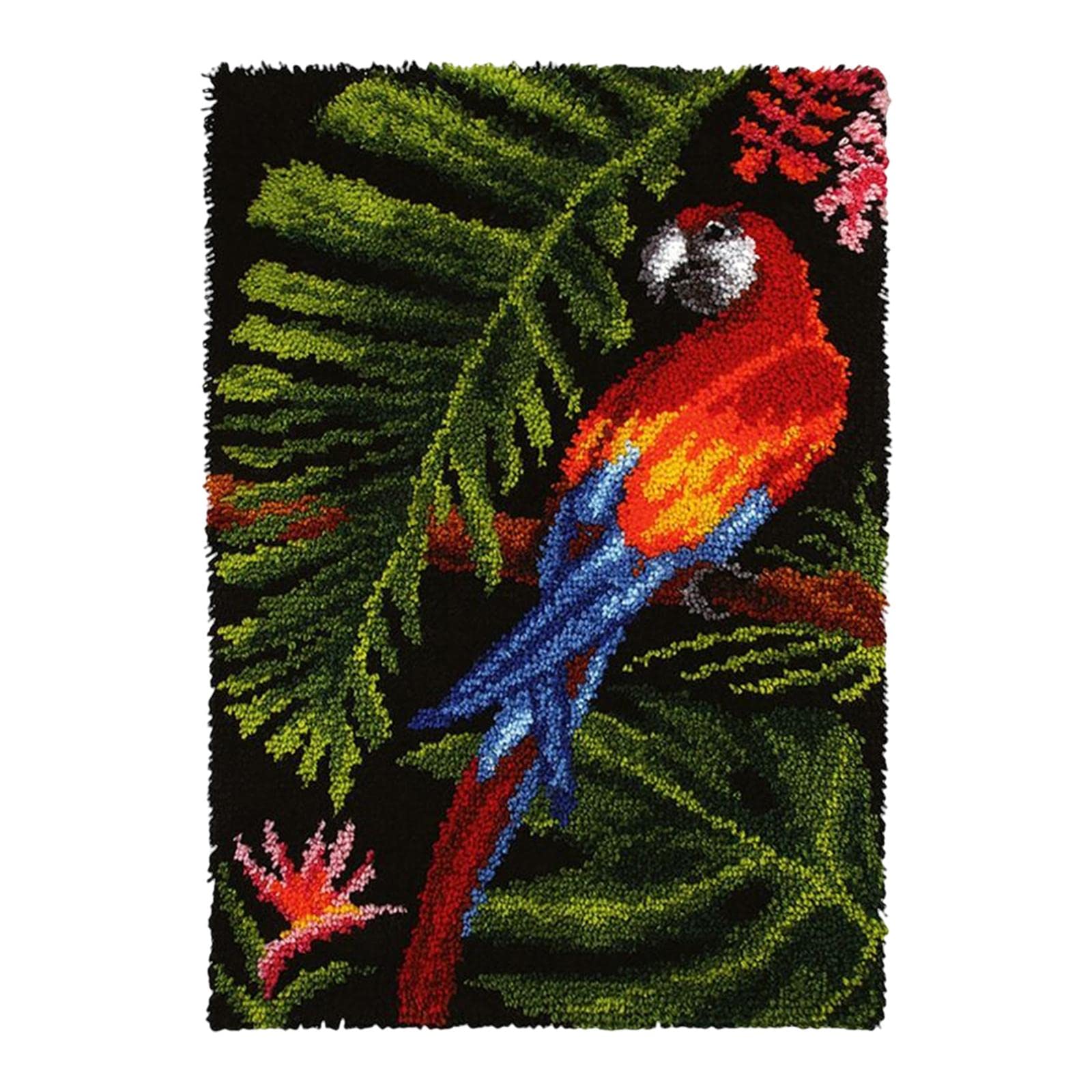 Carpet Latch Hooking Kits DIY Rug Crochet Yarn Kits for christmas Parrort
