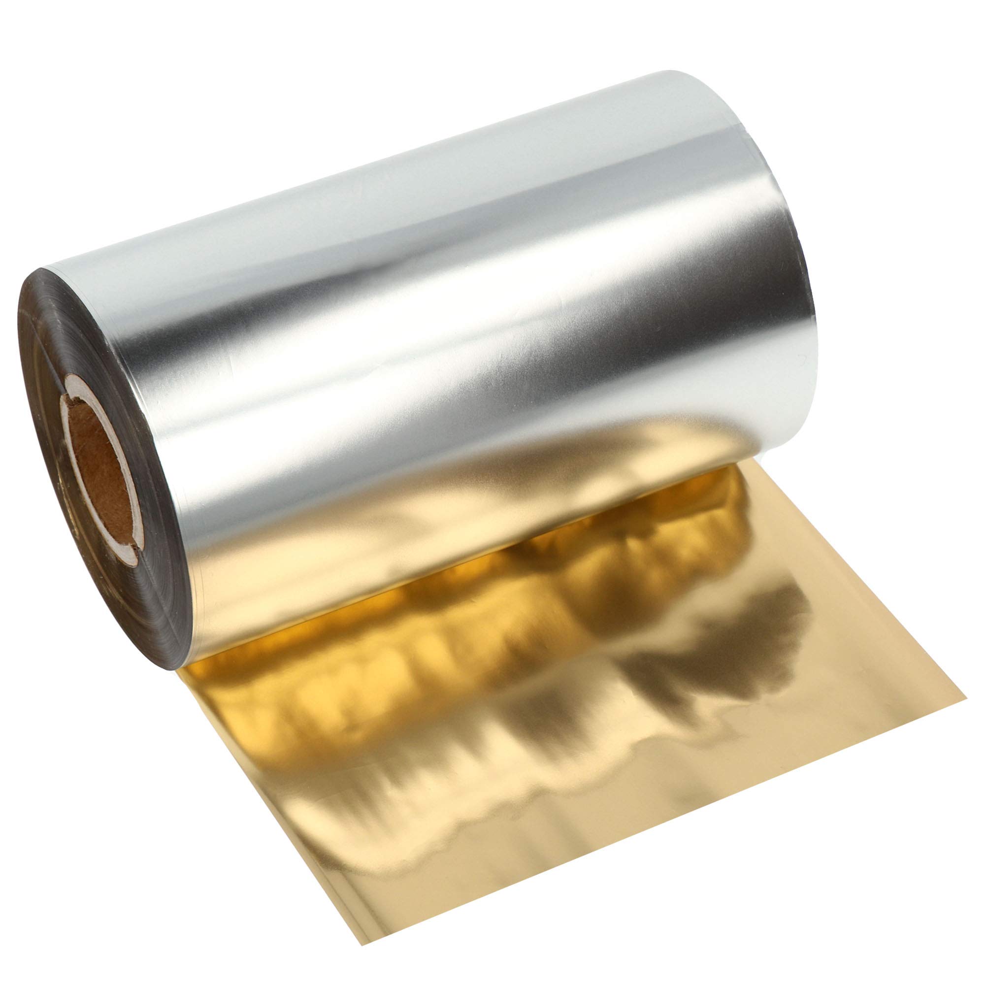Labelident Thermotransfer Farbband Wachs/Harz gold metallic glänzend 110mm x 300m, Außenwicklung, kompatibel Zebra TSC GoDEX, für beschichtete Papieretiketten